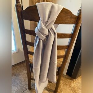 Cariloha Bamboo Viscose Blend Scarf Pinkish Grey Super Soft Fringed Hem Wrap